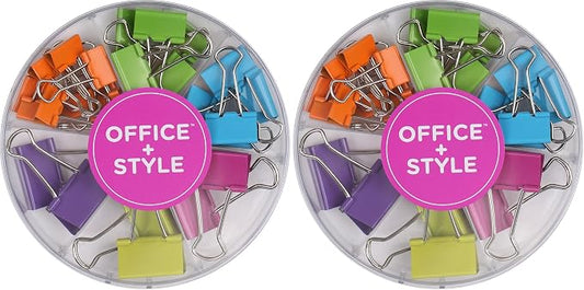 Colored Binder Clips, Assorted Size, 26 Pieces, Small (Pack of 2)