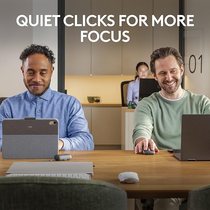 Logitech MX Anywhere 3S Compact Wireless Mouse, Fast Scrolling, 8K DPI Any-Surface Tracking, Quiet Clicks, Programmable Buttons, USB C, Bluetooth, Windows PC, Linux, Chrome, Mac - Pale Grey