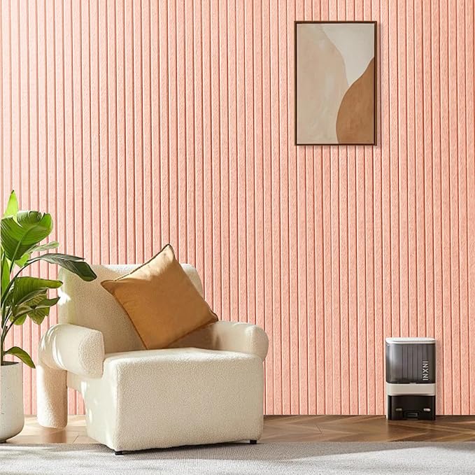 Large Felt Bulletin Board 48" x 24", Pink | 8 Pack Felt Tiles, 40 Adhesive Tabs, Cork Board Alternative for Walls, Push Pin Board for Home Office Decor