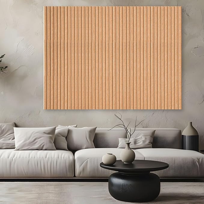 YOUDEFUL 47" x 35" Large Felt Bulletin Board, Longan Yellow | 12 Pcs Self-Adhesive Cork Board Alternative, Pin Boards for Wall Decor, Home, Office, Classroom,Dorm