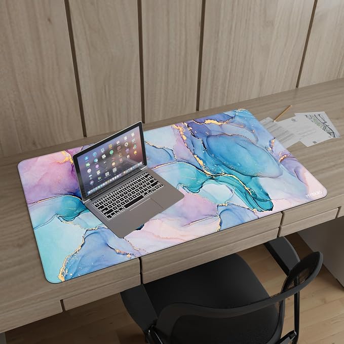 Mydours 40" x 24" Gaming Mouse Pad, XXL Full Desk Pad,(Marble) | Non-Slip Rubber & Smooth Fabric, Computer Pad Protector, Extended Desk Mat for Gaming, Office, Home, Workingg