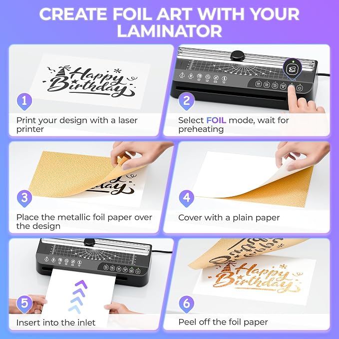 9-Inch Laminator Machine with 40 Sheets 8-in-1 Thermal Laminator Kit | 85s Warm-Up with NTC Temperature Control,3-5 Mil,Paper Cutter & Corner Rounder - Perfect for Teachers, Home & Office