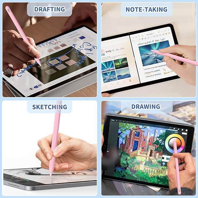 iPad Pencil for 9th & 10th Generation, Fast Charge Stylus Pen for Palm Rejection and Tilt Sensitivity, Compatible with iPad Pro 11/12.9in, Mini 5/6, iPad 6/7/8/9/10, Air 3/4/5 (PK)