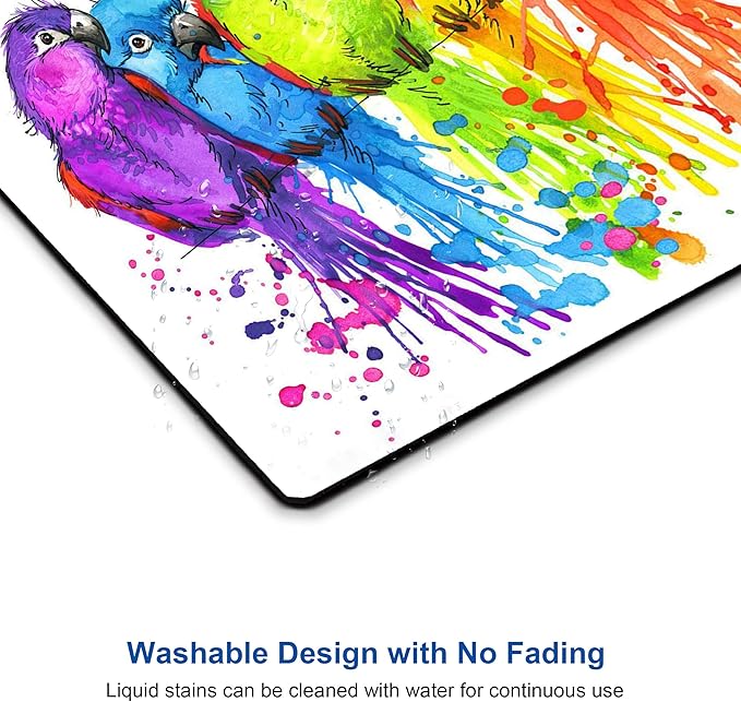 Small Mouse Pad, Watercolor Parrot Personalized Animal Custom Design, Non-Slip Rubber Base for Computer Desk, Home Office