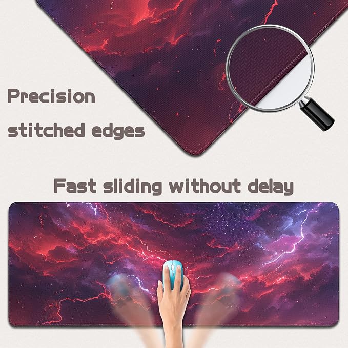 Mouse Pad Gaming - Desk Mat for Keyboard and Mouse - Large Mouse Pads for Desk, Gaming Mousepad with Non-Slip Base, Desks Pad (31.5" X 11.8") for Game, Office and Home