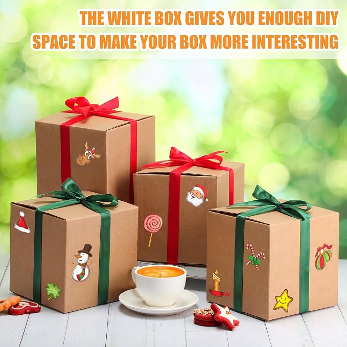 Yeaqee 72 Pcs Shipping Boxes Corrugated Cardboard Small Shipping Boxes for Packaging Mailing Packing Moving Small Business Storage Crafts Gifts (4 x 4 x 4 Inch,Kraft Color)