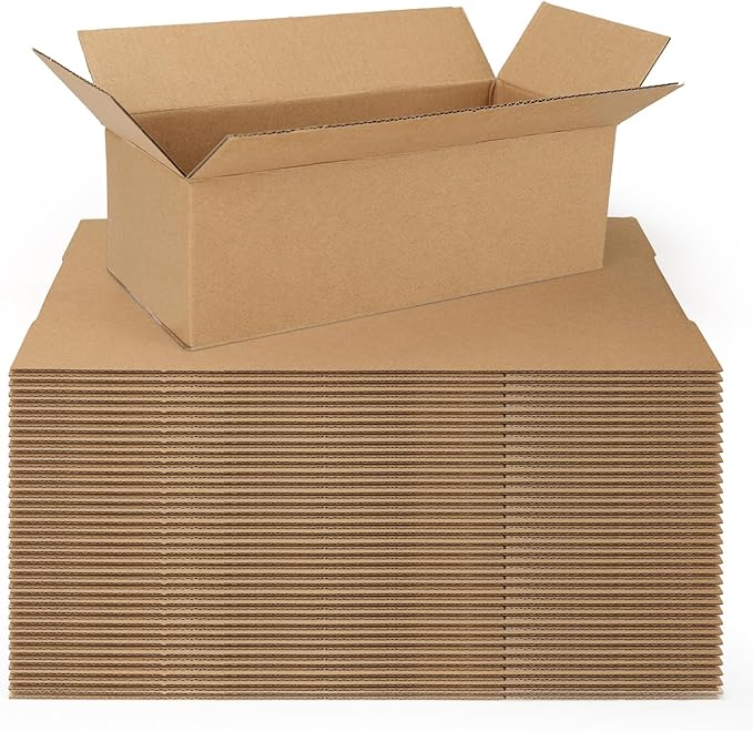 Rempry 40 Pack 9x4x3 Shipping Boxes Brown, Small Corrugated Cardboard Box for Mailing, Packaging Small Business, Kraft Mailer Boxes