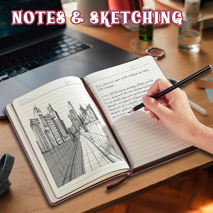 2026 Leather Vintage Journal Notebook,300 Pages,Leather Softcover Lined Journal Notebooks for Women Men,Notebook Journals for Writing Travel,Business,Office,8.5'' X 11.3''