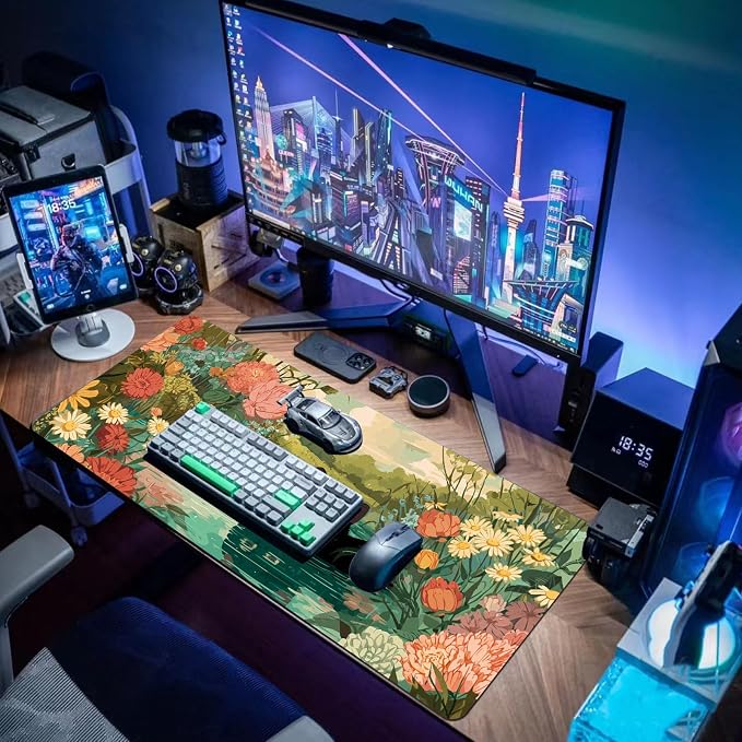 Desk Mat Mouse Pad Gaming Desk Pad XL Large Mouse Mat Office Decor Accessories (Green A)