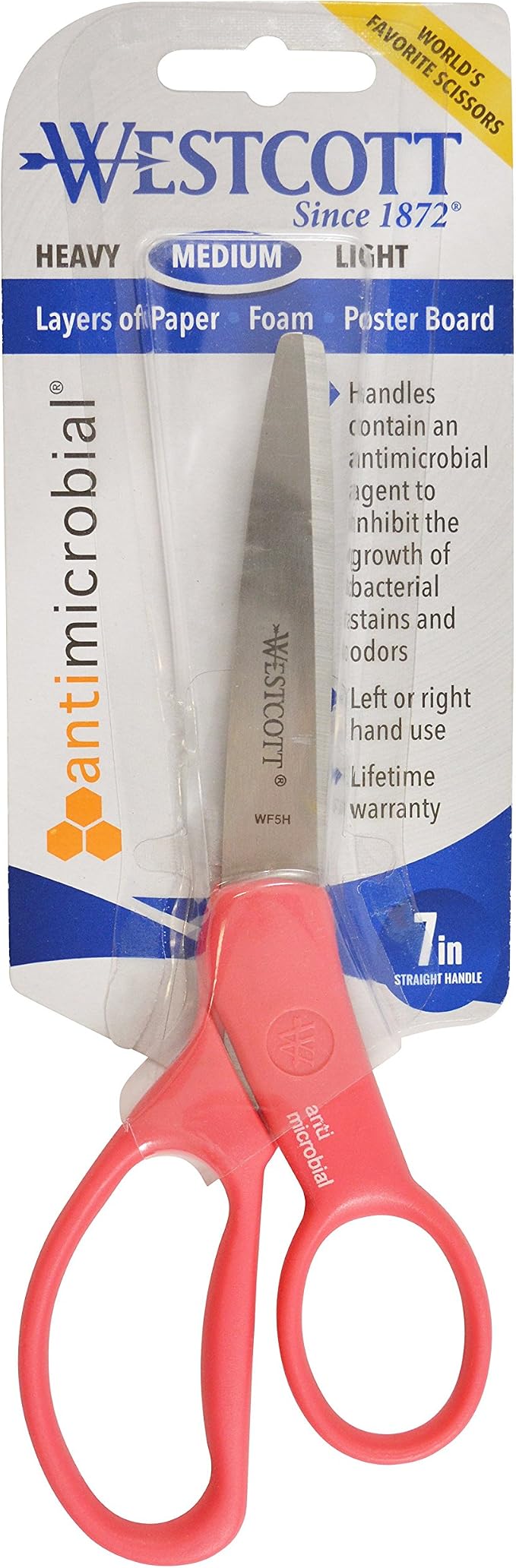 Westcott GEM Crystal-Design Scissors for Kids Ages 12+ - Back to School Essentials and Classroom Supplies - 7-Inch Pointed Student Scissors - for Right- or Left-Handed Use - Assorted Colors - 1 Pack