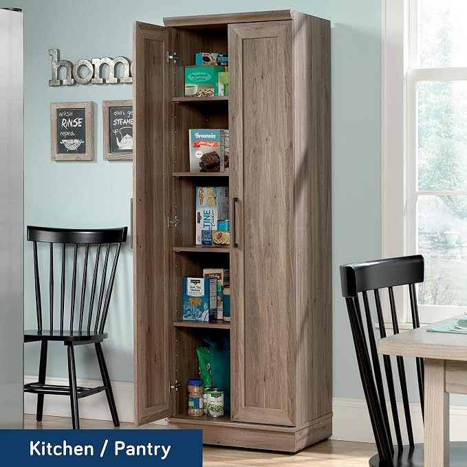 Sauder HomePlus Storage Cabinet/ pantry cabinets, Salt Oak finish