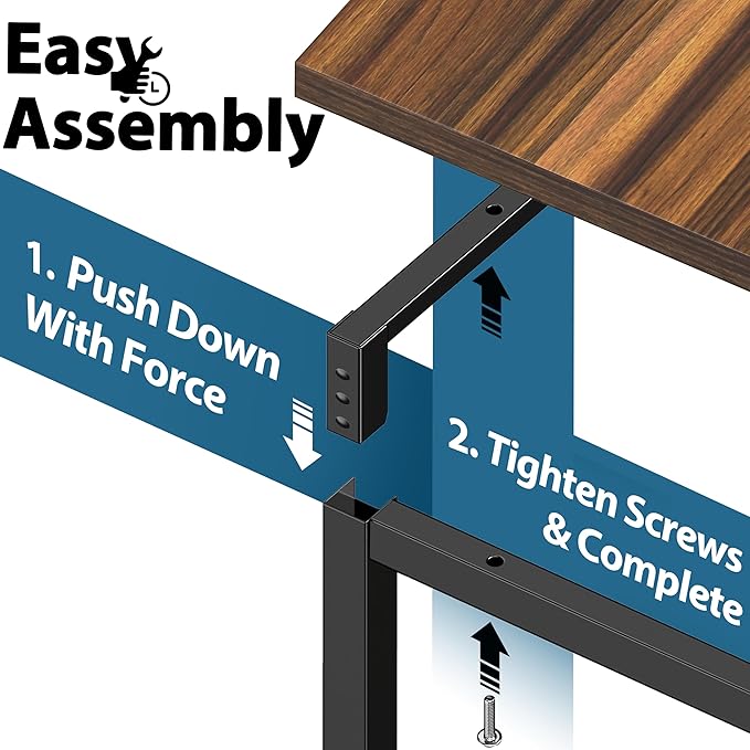 SHW Mission 40-Inch Home Office Computer Desk, Walnut