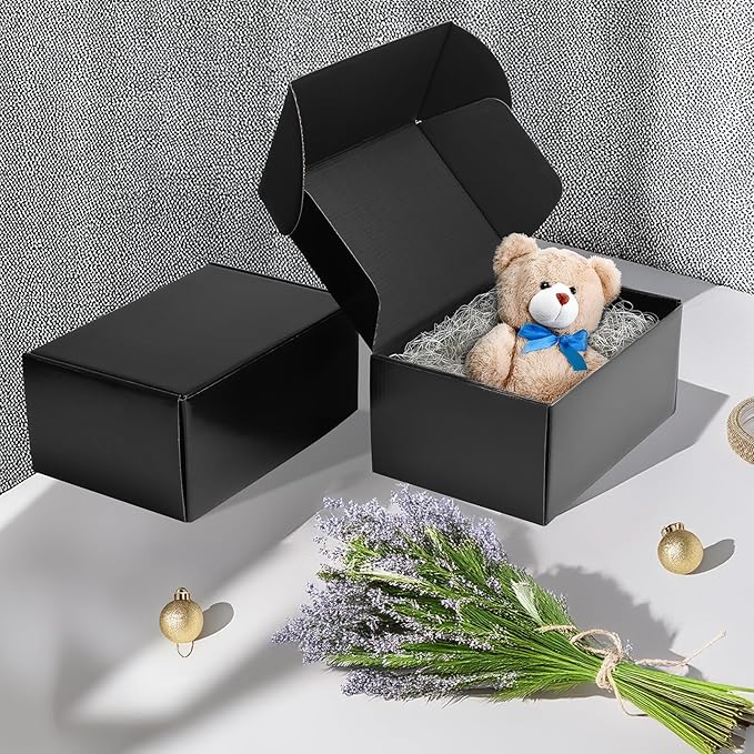Rempry 6 Pack 9x6x4 Black Shipping Boxes, Small Cardboard Mailer Boxes for Small Business Shipping Packaging