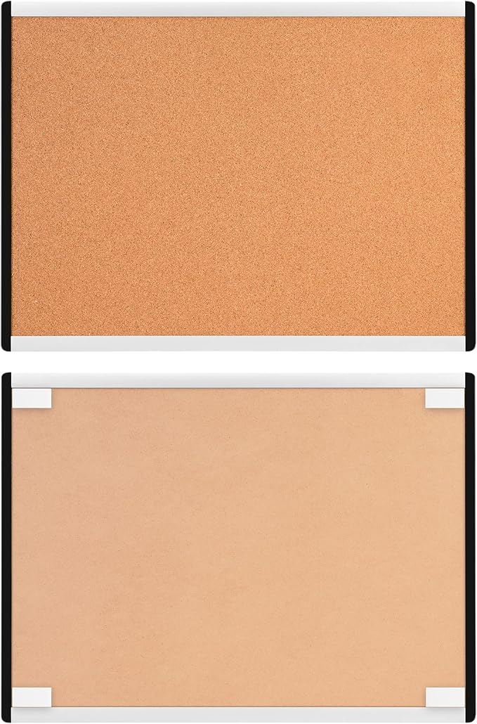 Amazon Basics Cork Bulletin Board, 17" x 23", Pin Board for Office & Home, Wall Organizer with Aluminum Frame, Lightweight, Easy to Install, 3-Pack