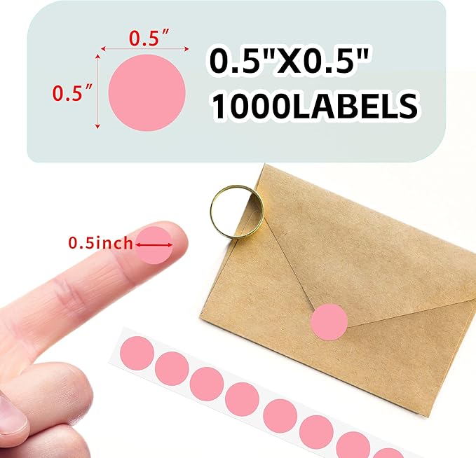 PARLAIM Round Dot Stickers 1/2 Inch Color Coding Labels on a Roll, 1000 PCS Permanent Circle Stickers in Plastic Dispenser Box for Home Office Classro