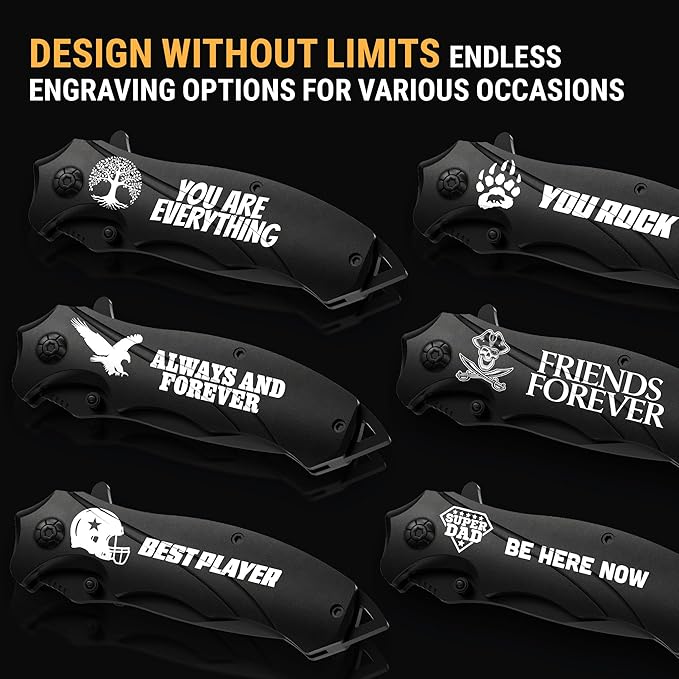 Custom Knife - Personalized Gifts for Men and Women - Engraved Gifts for Dad Husband Boyfriend Wife Girlfriend - Customized Pocket Knives for Birthday, Anniversary - Best Unique Present 6495 B PS