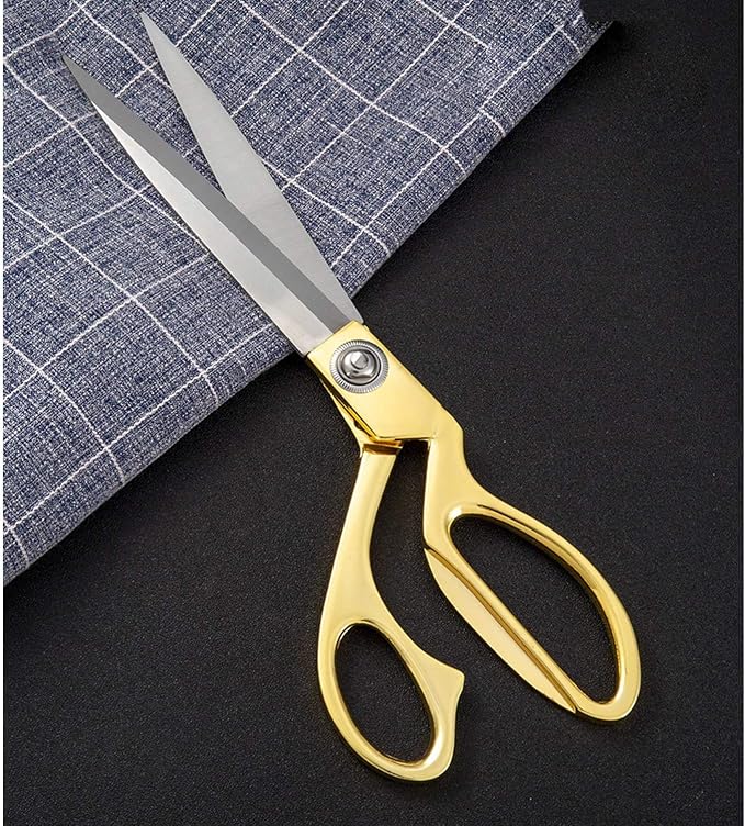 8.5 '' Gold Stainless Steel Sharp Tailor Scissors Professional Household Shears Craft Fabric Heavy Duty Cutting Sewing, Crafts, Home Kitchen Office