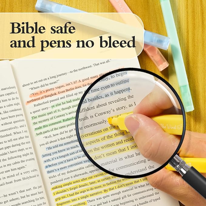 12Pcs Aesthetic Bible Pastel Highlighters and Pens no bleed Cute Highlighters Double Ended Highlighter for and Office Journal