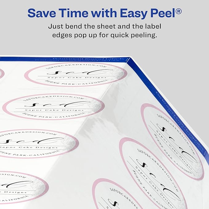 Avery Printable Round Labels with Sure Feed, 2" Diameter, Glossy Clear, 120 Customizable Labels (22825)