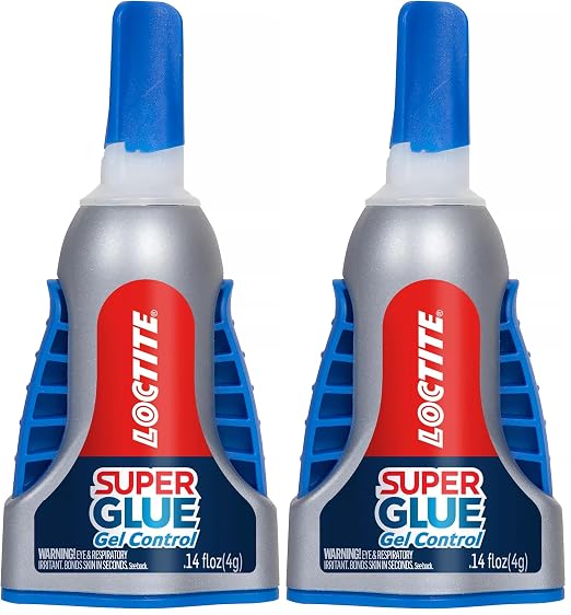 Loctite Super Glue Gel Control, Clear, 0.14 fl oz Bottle, Superglue for Plastic, Wood, Metal, Crafts & Repair, Cyanoacrylate Adhesive Instant Glue, Quick Dry (Pack of 2)