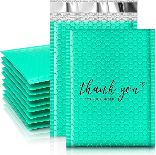 JinRuiKJ Bubble Mailers 6x10" 25 Pack, Padded Envelopes, Strong Adhesion Padded Mailers, Cushioning Padded Shipping Envelopes for Jewelry, Makeup - Green
