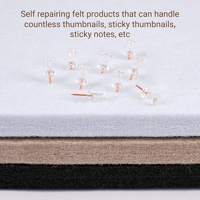 AKTOP Foldable Felt Bulletin Board for Wall, 60x36 inches, White | Large Cork Board Alternative with 25 Pushpins, Decorative Photo Display Board Pin Board 5x3, For Home, Office & School