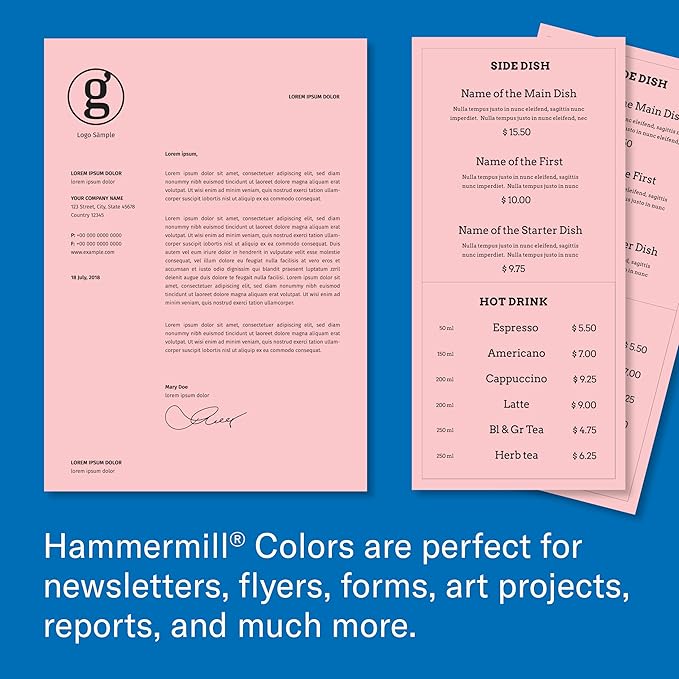 Hammermill Pink 20lb Colored Printer Paper, 8.5 x 14, 500 Sheets, Made in USA
