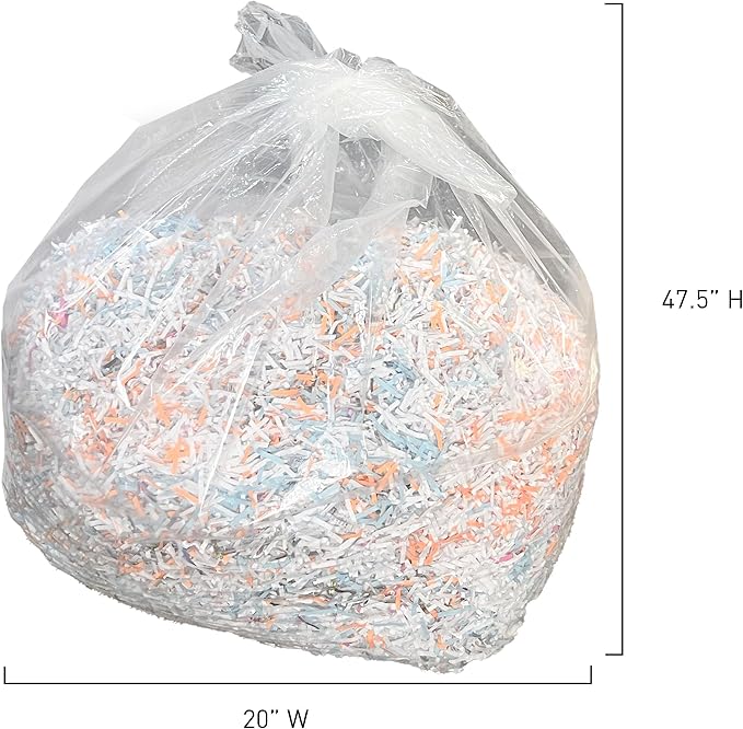 IDEAL AC0920H Shredder Bags – 20” x 47” Case of 80, Gusseted, 40-Gallon Capacity, Heavy-Duty Bags for IDEAL Shredder Models 2503, 2604, and 3104.