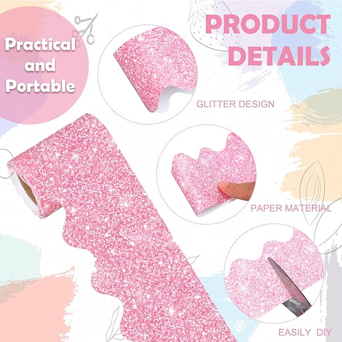 16 Rolls 263 ft Bulletin Board Borders Scalloped Border Trim Colorful Bulletin Board Strips Classroom Decoration Strips Decorative Poster for School Decor(Macaron Color)