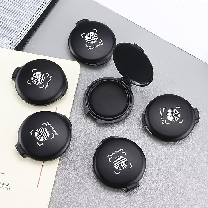 Hutou 3 Pack Stamp Pad Ink Pad Thumbprint Fingerprint Ink Pad for Notary Supplies Identification Security ID Fingerprint Cards Law Enforcement Fingerprint Black Stamp Ink pad