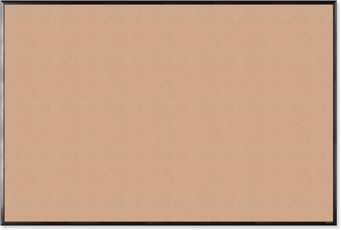 U Brands Cork Bulletin Board, 48" x 72", Black Aluminum Frame, Industrial Grade Pinning Surface