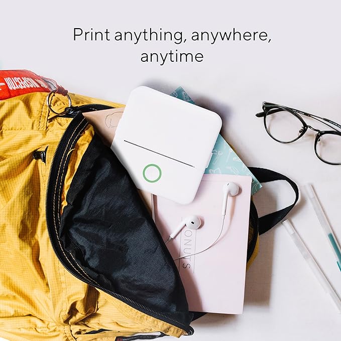 Core Innovations Wireless Mini Portable Inkless Thermal Printer & LabelMaker + Paper White