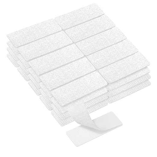1x3 Inch Hook and Loop Strips, 20 Sets Nylon Self Adhesive Tape, Double Sided Strong Back Adhesive Tape and Dots for Office, Home and Crafting, Heavy Duty, White