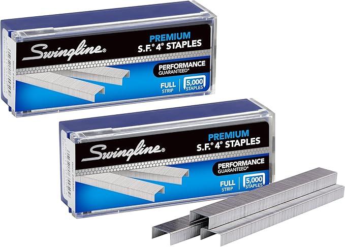 Swingline Staples, 2 Pack, S.F. 4, Premium for Desktop Staplers, 1/4" Length, 210/Strip, 5000/Box (35450)