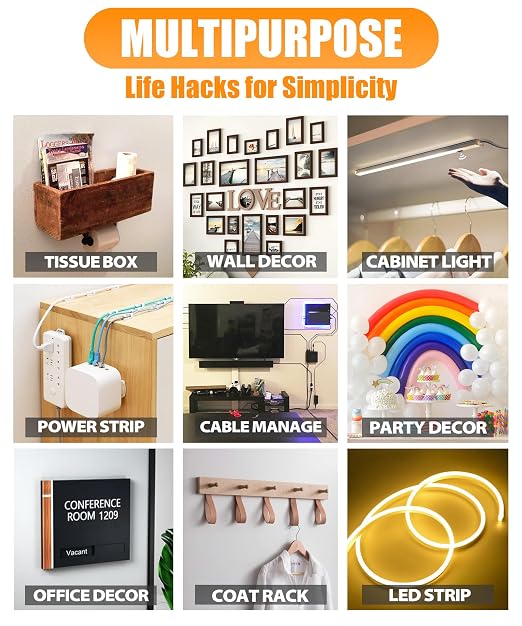 Double Sided Tape Heavy Duty 240", Extra Strong Waterproof Removable Nano Mounting Tape for Posters, Rugs, Picture Hanging, Wall Decor, Office & Outdoor Use Binding Tape