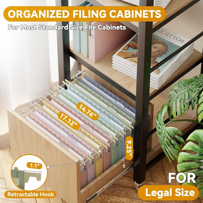 Plastic Hanging File Folders Legal Size,Heavy Duty 1" Expandable Filing Cabniet Folder with Tabs,12 Pack Sturdy Hang Folder for File Frame/File Box,Pastel Color Hanging File Organizer