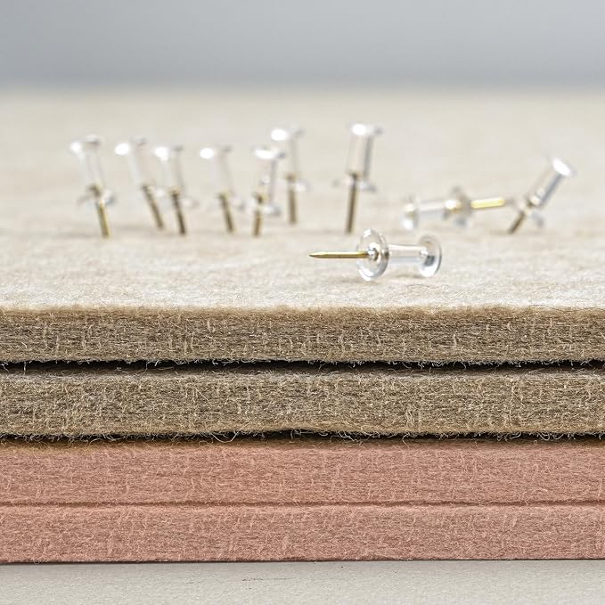 Felt Bulletin Board 24x18 inches, Decorative Pin Board for Home & Office | Cork Board Alternative for Wall with Push Pins, Display Mood Board for Photos, Notes & Reminders