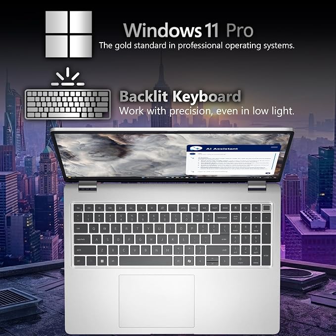 Dell Pro 16 Plus PB16250 (Replaces Latitude 5550) AI Business Notebook 16" FHD+ Intel Core Ultra 7-265U, 16GB DDR5 RAM, 512GB SSD, Wi-Fi 6E, Backlit Keyboard, HD Webcam, RJ-45, W11Pro - Silver