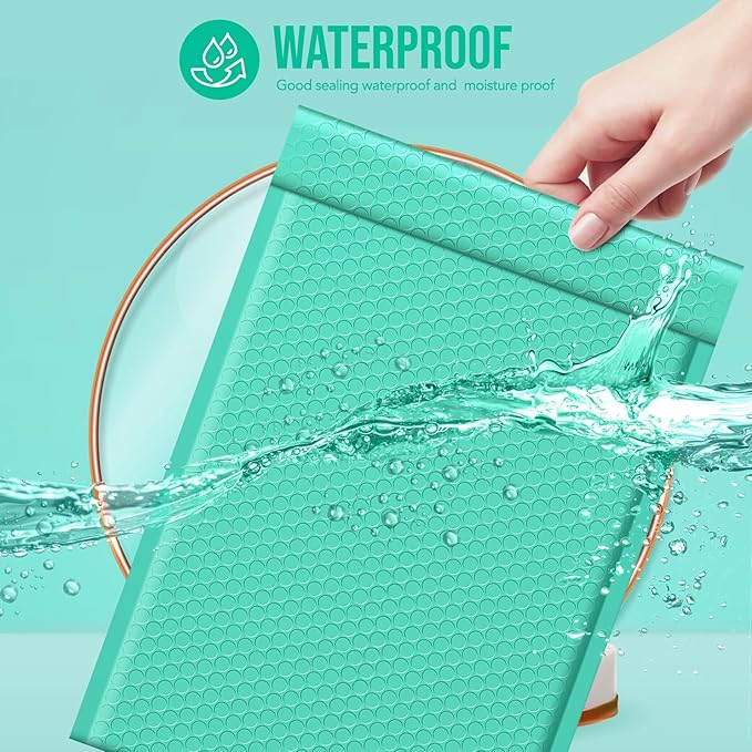 Fuxury Large Bubble Mailers 10.5x16" 40 Pack Thick Padded Envelopes Opaque Mailing Envelopes Bubble Padded Mailers Shipping Bags for Packaging #5 Teal