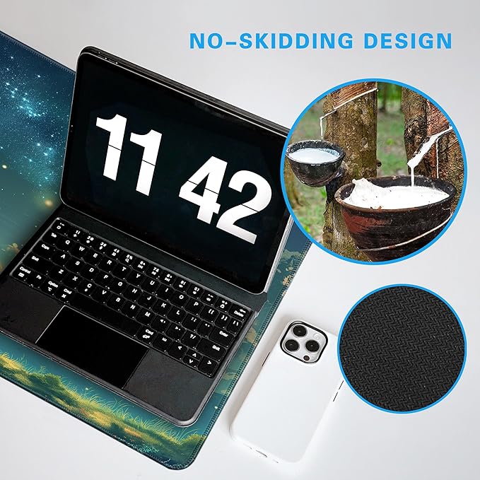 Forest Starry Sky Gaming Mouse Pad, Large Extended Mouse Pad Big Computer Mousepad for Home Office Gaming Work 31.5x11.8inch