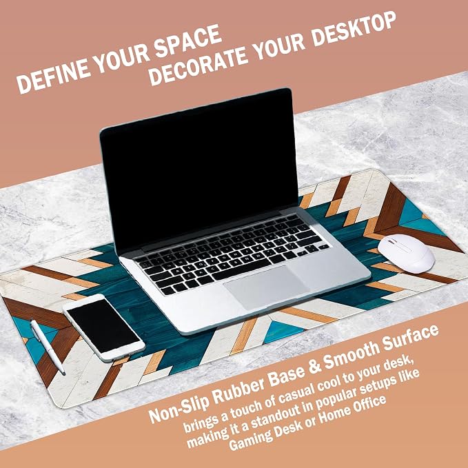 UTELKA Western Desk Mat, Western Desk Accessories for Office Dorm 23.6x11.8 | Western Mouse Pad, Cowboys Desk Accessories, Aztec Rug Desk Mat, Retro Gaming Large Mousepad,Western Office Decor