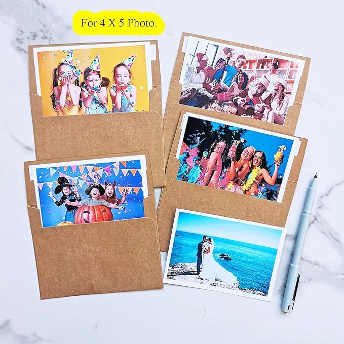 500 Pcs A2 Invitation Envelopes in Kraft Brown Peel & Press Self Seal 4 3/8 x 5 3/4 Square Flap Envelopes RSVP Return Envelopes 100lb. for Announcement Mailing 4x5 Greeting Cards Photo 1/4 Fold Cards