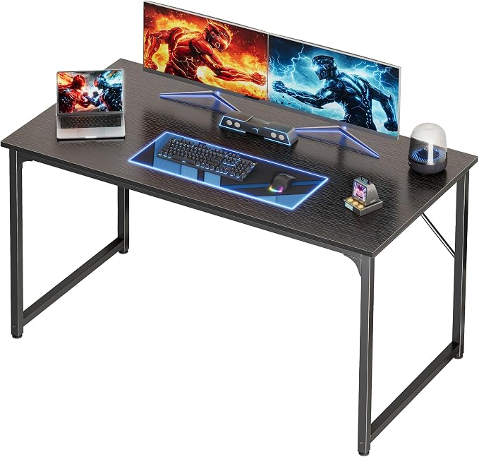 47 X 24 Inch Computer Desk with Deeper Desktop, Gaming Office Writing Work Desk for Home Office, Study, Bedroom, Work from Home, Metal Frame, Black