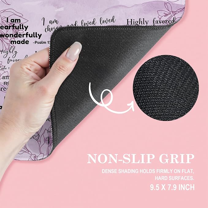 Inspirational Christian God Says I Am Mouse Pad, Purple Floral Bible Verse Affirmation Mouse Pads Mousepad for Home Office Dorm Computers Laptop Supplies Desk Accessories, 9.5x7.9 Inch