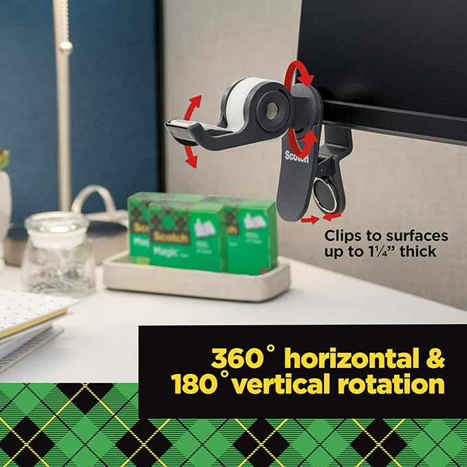 Scotch Desktop Tape Dispenser, Great for Gift Wrapping, 1 Dispenser (C19-CLIP-CCW)