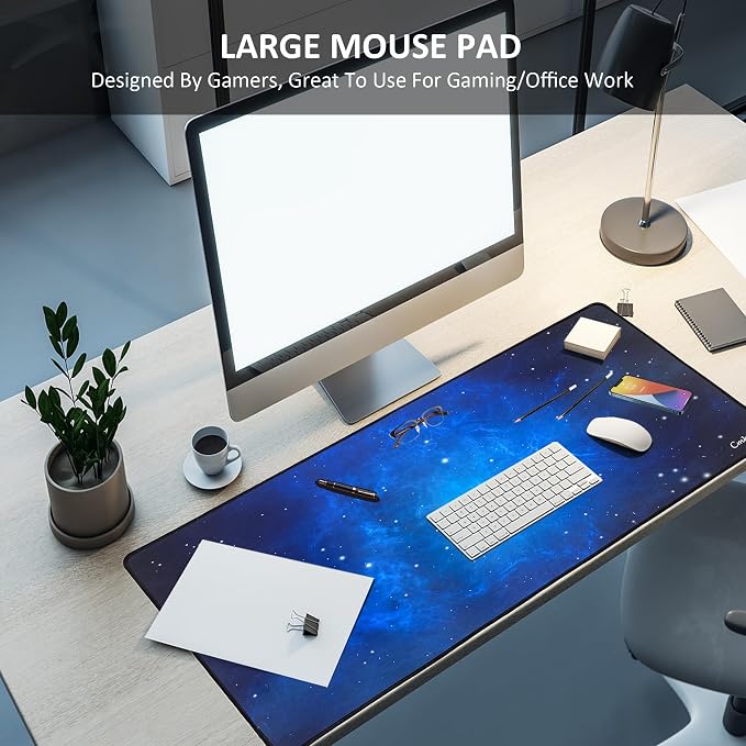 Large Mouse Pad Gaming XXL & Desk Keyboard Mat Size (35.4x15.7x0.1IN, 90x40 Sky Blue)