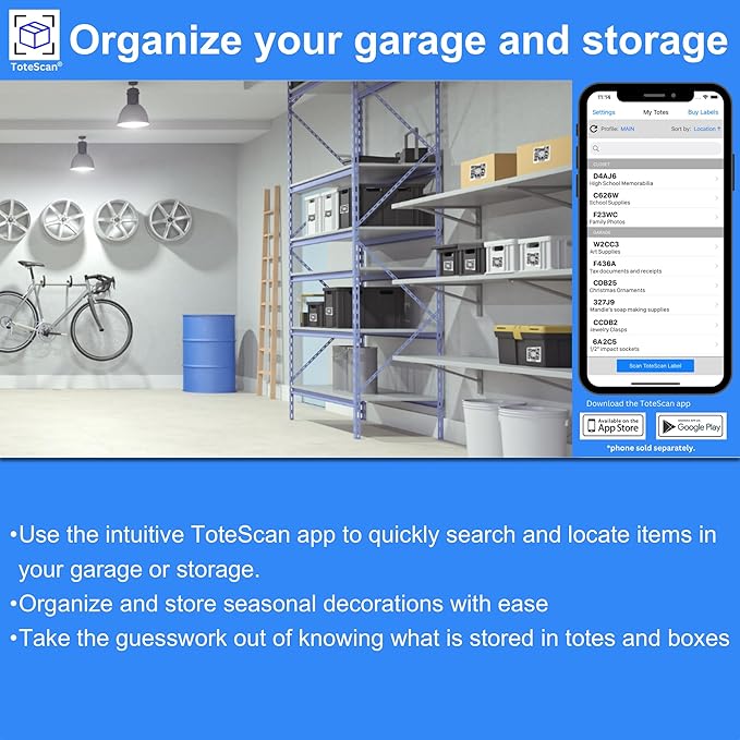 Intelligent QR Labels for Organization/Moving/Storage (45 Unique Labels, 2.5"x3")
