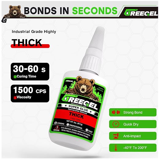 Liquid Thick Super Glue 1 oz + 3g Gel Glue for Large Gaps, Clear CA | Strong Instant Cyanoacrylate Adhesive for Woodworking Large Gap, Rubber, Metal, Glass, Crafts & Repair, uneven surfaces.