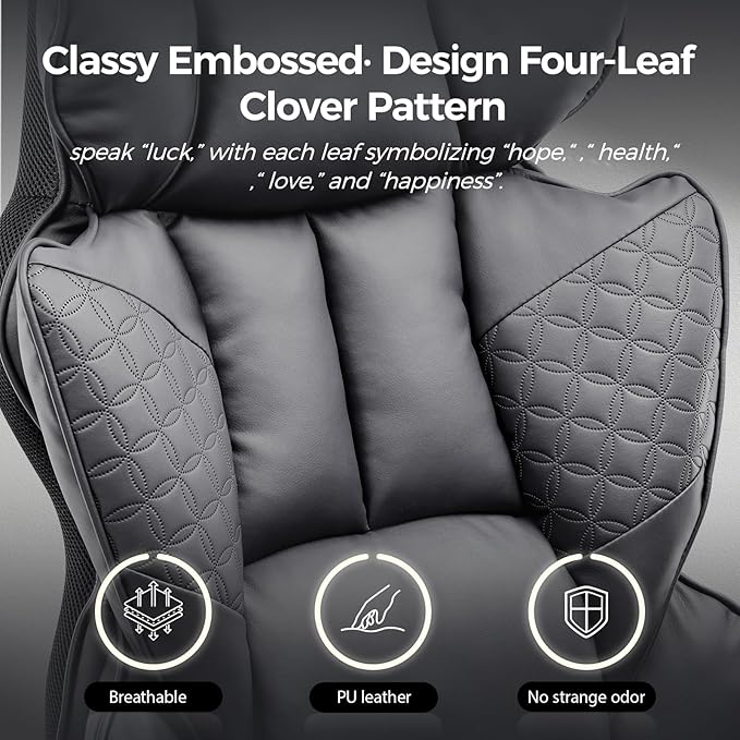 GTPLAYER Big and Tall Gaming Chair 400lbs Heavy Duty Office Chair with Foot Rest & Ergonomic Pocket Spring Lumbar Support, High Back Executive Computer Desk Chair for Lower Back Pain Relief, Gray