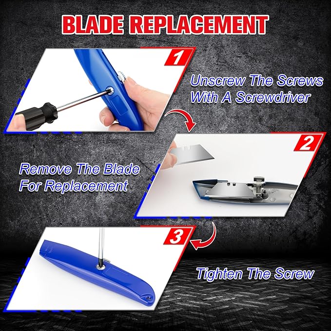 2 Pack Box Cutter Retractable, Utility Knife with 10 Extra Blades, Heavy Duty Box Cutters, All Metal Razor Knife Box Opener, Box Knife for Cardboard, Boxes, Cartons, Drywall, Package Opener